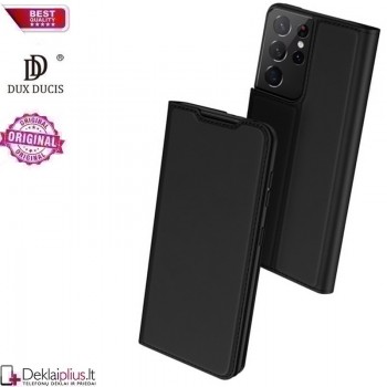 Dux Ducis dirbtinės odos atverčiamas dėklas - juodas (Samsung S21 Ultra)